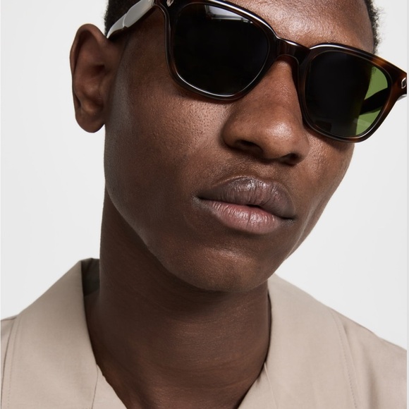 Garrett Leight Tortoise Broadway Sunglasses with Olive Lenses - Picture 4 of 5